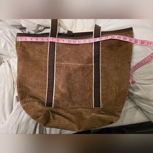 Lands' End Brown Corduroy Bag.